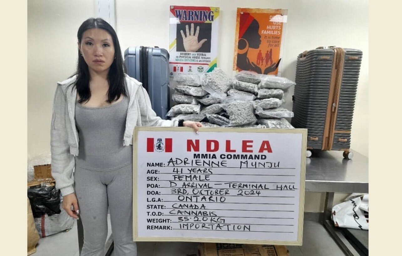 Canadian woman with 35 kg of Cannabis arrested at Lagos airport by NDLEA