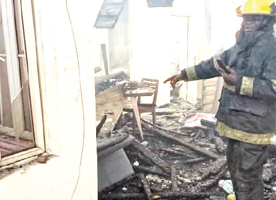 Fire Engulfs One-Storey Building in Lekki, Lagos