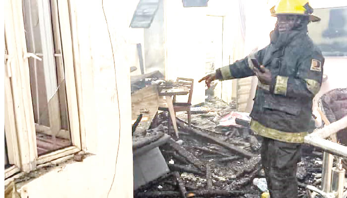 Fire Engulfs One-Storey Building in Lekki, Lagos