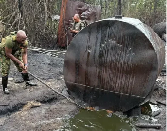 Nigerian Navy Dismantles Illegal Refining Sites in Ondo State