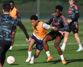 Nigerian Youngsters in Training Ahead of Arsenal’s PSV Clash