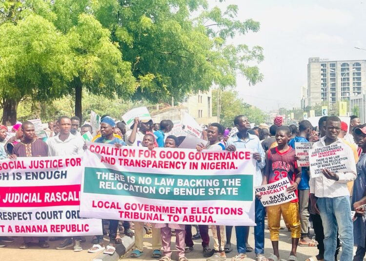 Protesters Condemn Relocation of Benue Election Tribunal to Abuja