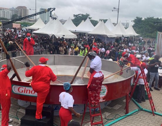 Hilda Baci Begins Guinness Record Attempt for Largest Pot of Jollof Rice