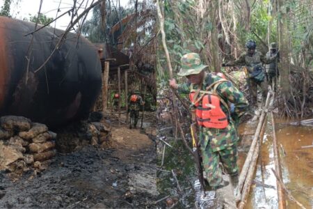 Army Destroys Eight Illegal Refineries in Niger Delta Crackdown