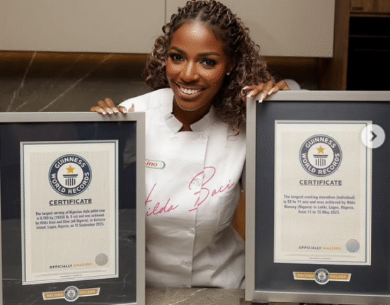 Nigeria’s Hilda Baci Celebrates Dual Guinness Titles with Emotional Tribute