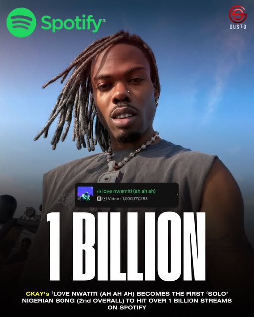 CKay’s ‘Love Nwantiti’ Hits 1bn Spotify Streams, First for a Nigerian Solo Act