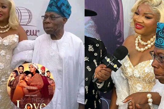 Obasanjo Hails Omotola as ‘National Treasure’ at Directorial Debut in Lagos